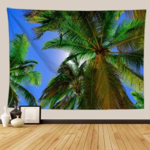 南国のビーチ タペストリー シーサイド 海浜景色 青い空 サンシャイン ハワイアン風 癒し アートウォールタペストリー ホームデコ用 リビ