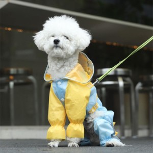 犬服 犬ジャケット 犬用レインコート ドッグウェア レインウェア 夜間反射 レインカッパ 雨用 防水 レインパーカー ロンパース 着脱簡単 