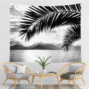 おしゃれ壁掛けタペストリー 壁装飾用品 南国風情 夕方のビーチと椰子の木 素敵 インテリア ウォールアート 多機能ホーム装飾 壁吊りタペ