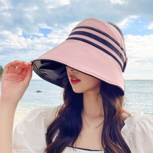 つば広帽子 サンバイザー レディース 小顔効果 春夏 透かし彫り 通気 UVカット 日焼け防止 紫外線対策 軽量 レインバイザー 海 レジャー 
