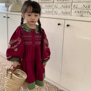 ワンピース 女の子 子供服 長袖 キッズ チェック ベビー服 ロングワンピース 子ども服 春夏 おしゃれ 可愛い aライン 七五三 入学 入園 