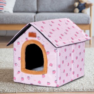 ペットベッド 犬/猫用ハウス ペットベッド ペットハウス 犬小屋 寝床 可愛い 柔らかい クッション付き ペット用品 小/中/大型犬用 快適 