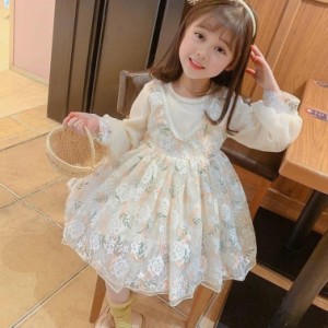 ベビー服 ワンピース 長袖 子供服 女の子 ドレス 春秋服 プリンセス風 幼児 出産祝い 誕生日 長袖 ワンピース 卒業式 写真撮影 フォーマ