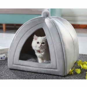 ペットベッド 犬 猫 ベッド 猫ハウス ドーム型 クッション 洗濯可能 おしゃれ ふわふわ 小型犬 滑り止め 暖かい 可愛い ペットハウス 犬