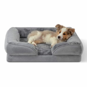 中型犬用ベッド 取り外し可能で洗えるカバー付きのフォーム犬用ソファ 防水裏地と滑り止めボトムソファ ペット用ベッド 犬ベッド ペット