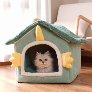 ペットベッド ふわふわ 秋 冬 猫 犬 ベッド ドーム型 ハウス 小屋 かわいい おしゃれ 犬用 猫用 ベッド クッション付き 子猫 小型犬 中型