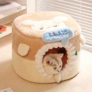 秋冬用 ネコベッド 冬 ふわふわ 小型犬 猫用 ドームベッド 猫用品 キャットハウス ペットベッド 犬ハウス インテリア 快適 おしゃれ 暖か