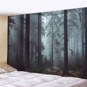 神秘の自然 お部屋で森林浴 山 3Dグラフィック マルチカバー 壁掛け インテリア 瞑想グッズ タペストリー ネットショップ 商品撮影 背景 