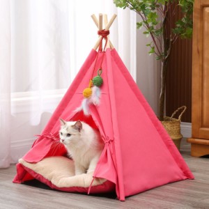 ペットテント 犬猫用 室内 ドーム型 テント 通気性いい ふわふわ 空間が大きい 折り畳み式収納可 洗濯可 ドッグベッド 猫ベッド 暑さ対策