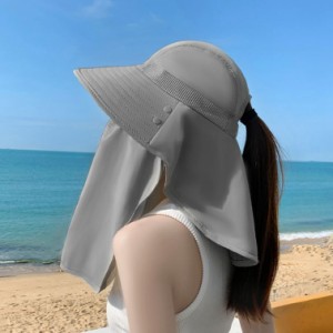 つば広 サンバイザー 小顔効果 ガーデニング帽子 レディース フェイスカバー 軽量 日焼け防止 メッシュ 通気 速乾 蒸れない 防風 UVカッ