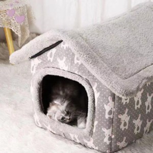 犬ペットハウス 暖かい 猫用ベッド 三角屋根型 ペットベッド 犬ハウス 犬小屋ペットハウス ドッグハウス 水洗え 滑り止め 折りたたみ式 