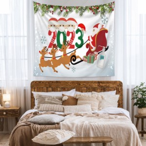 タペストリー メリークリスマス クリスマスタペストリー 暖炉 クリスマスツリー インテリア 壁掛けタペストリー 壁飾り 家 リビングルー