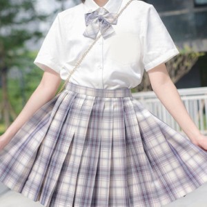 プリーツスカート チェックスカート スクールスカート ミニスカート レディース 韓国 制服 ミニ チェック柄 かわいい おしゃれ 4色 春夏 