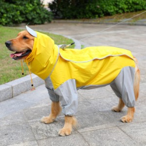 犬用レインコート ペットレインコート 犬用リード付き 犬用 ポンチョ レインコートカッパ 小型犬 中型犬 柴犬 簡単着脱 梅雨対策 帽子付