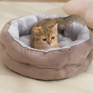 猫ベッド ペット用ベッド 子犬 猫用 ペットハウス ペットクッション ラウンドベッド ふわふわベッド 寝床 キャットベッド 小型犬 ペット