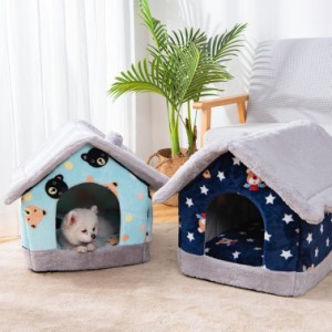 ペット ハウス 犬 猫 ふわふわ 暖か ペットハウス 猫ベッド ペット用 ペットハウス ペットベッド ドーム型 小型犬 ぐっすり眠る ふわふわ