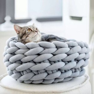 ペットベッド 犬用 猫用 ベッド ペット キャットハウス ニット 編み ふわふわ あったか おしゃれ 小型犬 猫ベット クッション ペット用ベ