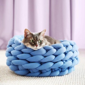 ペットベッド 犬用 猫用 ベッド ペット キャットハウス 編み ふわふわ あったか おしゃれ 小型犬 猫ベット クッション ペット用ベッド 猫