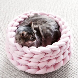 ペットベッド 犬用 猫用 ベッド ペット キャットハウス 編み ふわふわ あったか おしゃれ 小型犬 猫ベット クッション ペット用ベッド 猫