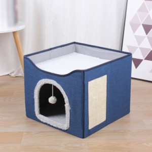 キャットハウス ペットハウス ボックス ペット用 ベッド ベット ハウス 箱 猫 犬 家 カラーボックス 二段 ネコ ねこ 小型犬 中型犬 猫用