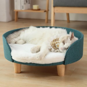 ペット ベッド ソファー 冬用 猫 ベッド 猫用 ベッド フリル 木製 小型犬 ベッド グッズ ハウス ペットソファ インテリア 天然木製 シン