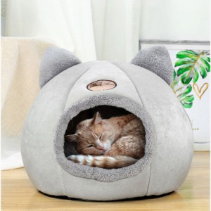 猫 犬 ベッド 冬 猫ハウス ペット用寝袋 キャットハウス ドーム型 暖かい ふわふわ 小型犬用ハウス ドッグハウス 犬猫兼用 室内用 ぐっす