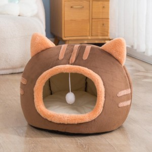 猫ハウス 冬用 ペットベッド 犬 猫 ドーム型 ベッド 猫小屋 犬小屋 可愛い 柔らか 丸洗い 滑り止め 小型犬 キャット ペット小屋 室内用 