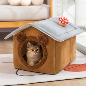 ペットベッド 犬 猫 ベッド ドーム型 ふわふわ 暖か ペットハウス ペット用 ペットハウス ドーム型ベッド 小型犬 猫用 ウサギ 小動物用 