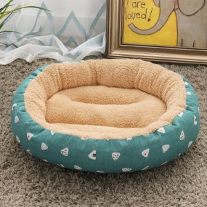 猫 ベッド ペットベッド 犬 ベッド ペットソファー ペットクッション 円形 可愛い ふわふわ もこもこ 滑り止め付き 丸洗い 保温防寒 小型