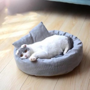 円形ペットベッド 犬 猫 ペットクッション 夏用 通年 ペットソファー 洗える 猫 ベッド マット 滑り止め 夏 小型犬 中型犬 かわいい おし