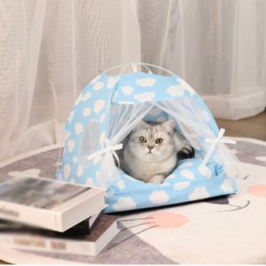 ペットハウス ドーム型 夏用 ペットテント 折りたたみ式 可愛い 猫 犬ベッド 犬小屋 小さい 休憩所 猫クッション ソファ 柔らかい 可愛い