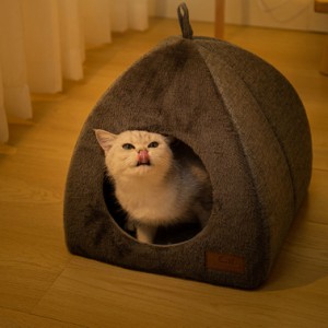 猫ハウス ドーム型 冬 猫 犬 ベッド ペットベッド 可愛い 柔らかい 猫のベッド冬用 小型犬 子猫 子犬 キャットハウス クッション 犬小屋 