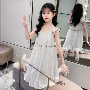 キッズ ネグリジェ かわいい 女の子 パジャマ ワンピース 春夏 半袖 子供服 ルームウェア ノースリーブ 寝巻き プリンセス風 子供服 ナイ