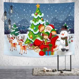メリークリスマス タペストリー 雪花 クリスマスツリー クリスマスボール 壁掛けタペストリー 壁飾り 家 リビングルーム ベッドルーム 部
