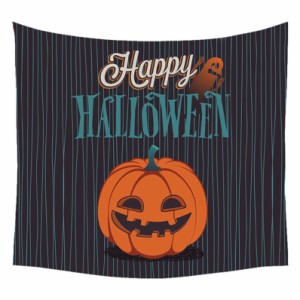 タペストリー ハロウィン Happy Halloween 城 墓地 コウモリ リビングルーム ベッドルーム 気分転換 飾り 布ポスター インテリア 多機能 