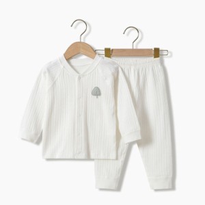 パジャマ ベビー服 長袖 肌着 上下セット 前開き 子供服 春秋 赤ちゃん 子供ルームウェア 綿100 女の子 男の子 キッズ インナーウェア 厚