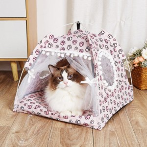 ペットベッド ドーム 洗える 夏 ペット テント ペットハウス 猫 ベッド 軽量 犬小屋 かわいい ペットベッド 猫 テント 室内 丈夫 小さい 