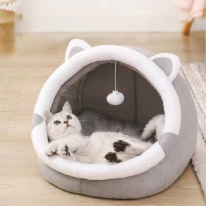 猫ハウス 猫用ベッド ドーム型 暖房 エアコン適応 ペットハウス ペットベッド ベッドクッション 犬ベッド 柔らかい 暖かい ふわふわ ぐっ