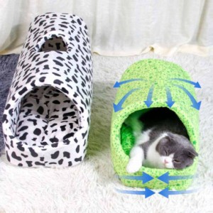 猫ハウス ドーム型 ペットハウス ペット ベッド 猫 ハウス 室内用 通年 犬猫兼用 小型犬 子猫 ふわふわ クッション付き 柔らかい お洒落 