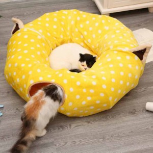 ネコトンネル 猫ハウス キャットトンネル 猫ベッド 折りたたみ式 ペットハウス キャット 猫トンネル ネコの寝袋 プレイトンネル ペット用