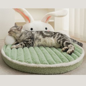 ペットベッド ペットクッション ペットソファー 猫ベッド 丸型 洗える ふわふわ もこもこ 暖かい 滑り止め付き 寒さ対策 防寒 あごのせ 