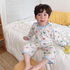 子供服 パジャマ 夏 半袖 セットアップ 韓国 ベビー服 男の子 女の子 ルームウエア 上下セット キッズ 夏服 可愛い tシャツ ゆったり シ