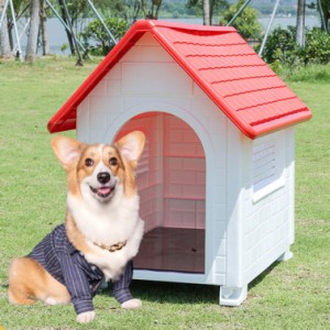 犬小屋 犬 ハウス 通気性 耐候性 4シーズン 屋外用 ペットハウス 防水 プラスチック 室内 ケージ 猫用品 組み立て型 犬ハウス 小型犬 ハ