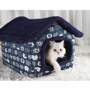 猫ベッド 犬ベッド 猫ハウス ペット用寝袋 キャットハウス ドーム型 暖かい ふわふわ 折りたたみ式 防音 防寒 猫小屋 ネコ用ハウス 洗え
