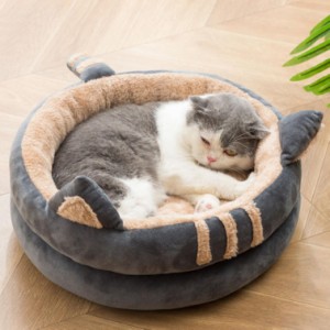 猫ベッド 猫ハウス ペット用寝袋 キャットハウス ドーム型 暖かい ふわふわ 折りたたみ式 ペットソファー 犬猫兼用 室内用 防音 防風 防