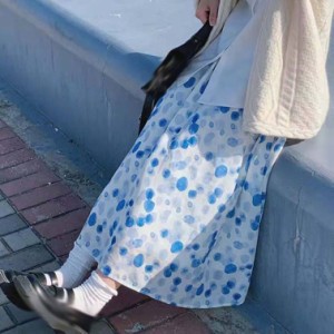 シフォン スカート Aラインスカート マキシ レディース 体型カバー 水玉スカート ロング シフォンスカート 大きいサイズ 花柄スカート お
