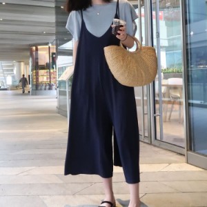 ボトムス パンツ サロペット ワイドパンツ 膝下 7分丈 ミディアム丈 ストレート ワイド Aライン かわいい 大人可愛い きれいめ シンプル 