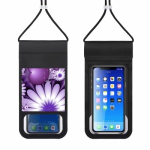 EIR 恋に落ちる抽象的な花及びハート 防水ケース スマホ用 IPX8認定 帯防水ケース お風呂 雪 水泳 温泉 潜水 海 プール 雨など適用