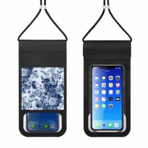 EIR インディゴ 調子 黒く及び白いヴ 防水ケース スマホ用 防水携帯ケース IPX8認定 iPhone 12 11 Pro Max X XR XS