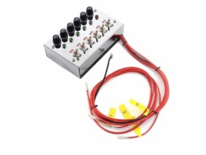 HELIOS 汎用 12V/24V トラック 6連 スイッチ ボックス ステンレス メッキ 車内 電源 コントロール シャンデリア 電飾 デコトラ